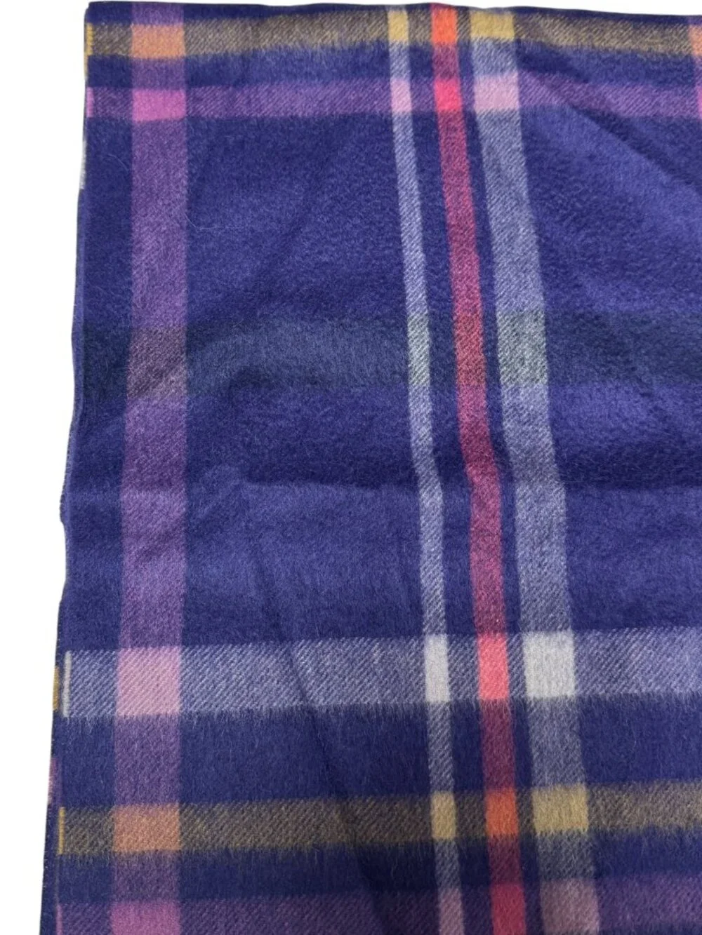 🆕🏷️ Coach Signature Tattersall Cashmere Scarf Black/Violet NWT $178 Retail Tag